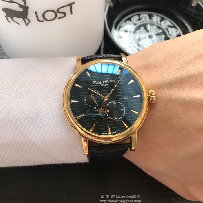 百達翡麗PATEK PHILPPE 全自動機械機芯 小牛皮錶帶 精品男士腕表  wssb3536